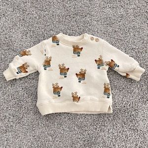Zara Cream Reindeer Sweater